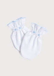Blue Hand Smocked Mittens Accessories  from Pepa London US