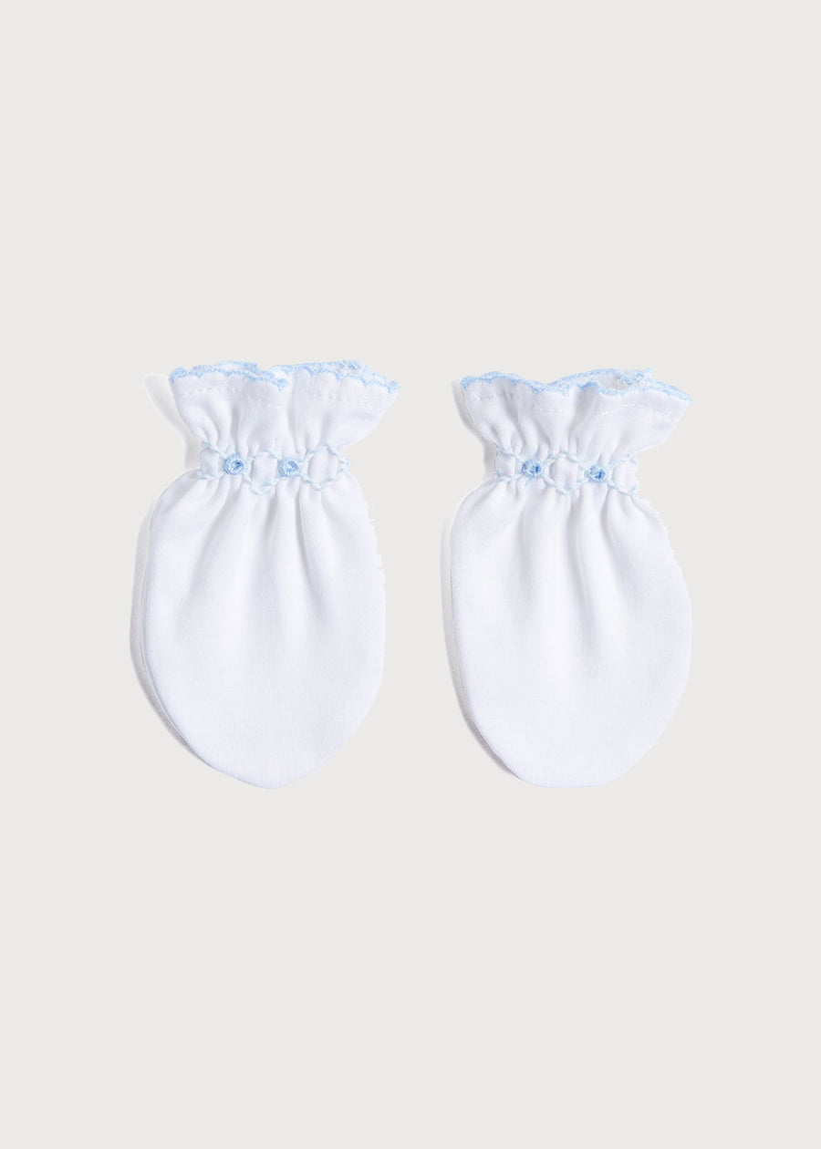 Blue Hand Smocked Mittens Accessories  from Pepa London US
