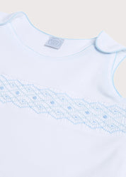 Blue Hand Smocked Sleeping Bag (3-18mths) ACCESSORIES from Pepa London US