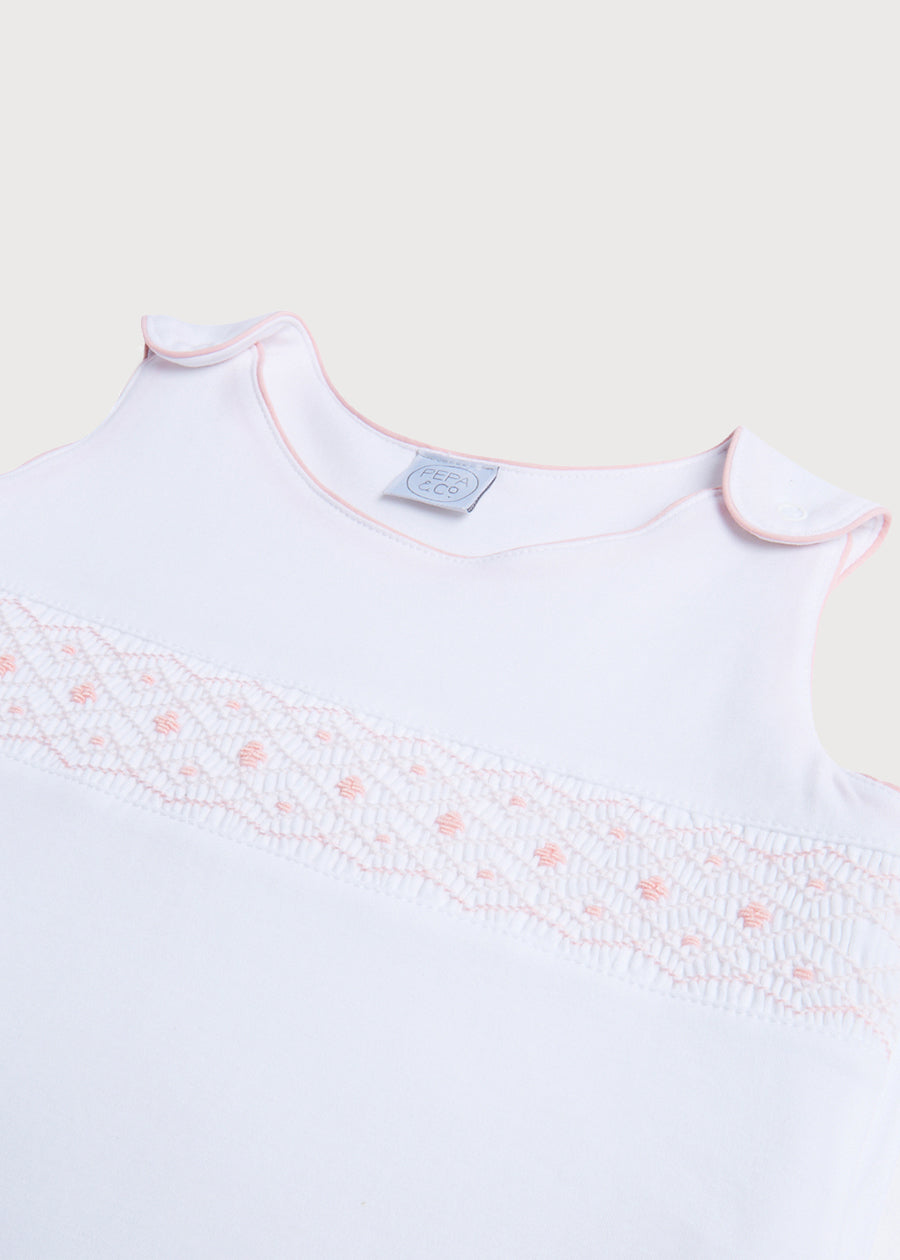 Pink Hand Smocked Sleeping Bag (3-18mths) Accessories from Pepa London US