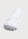 Newborn Towel with Rocking Horse Embroidery In Beige Knitted Accessories  from Pepa London US