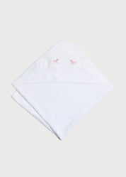 Newborn Towel with Rocking Horse Embroidery In Pink KNITTED ACCESSORIES from Pepa London US