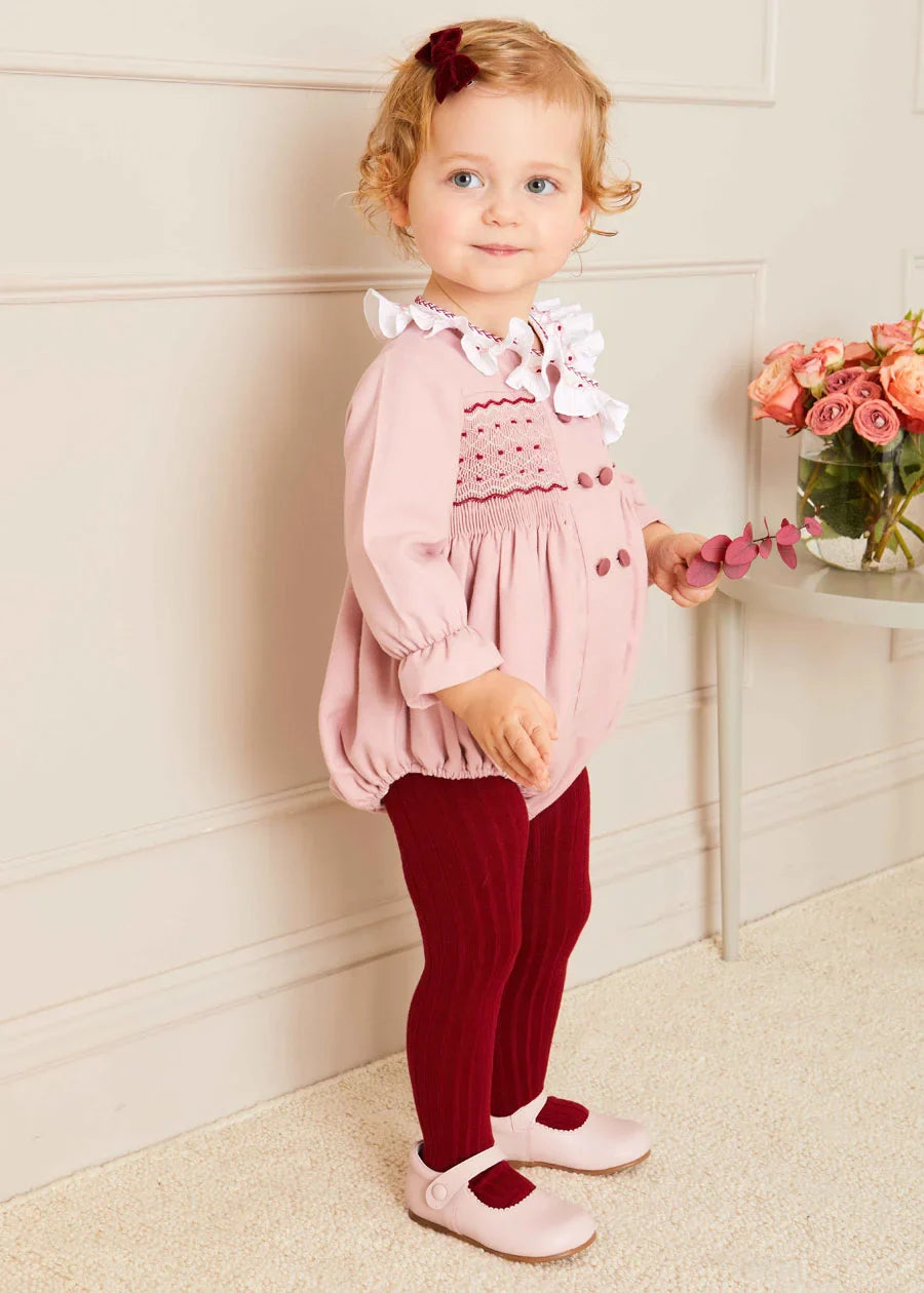The Pink Hand Smocked Romper Baby Girl Look LOOK from Pepa London US