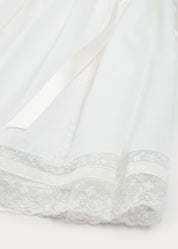 Bespoke Organic Cotton Dress With Shoulder Ribbons and Bonnet Made to order  from Pepa London US