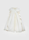 Bespoke Christening Gown with Side Satin Sash and Bonnet Made to order  from Pepa London US