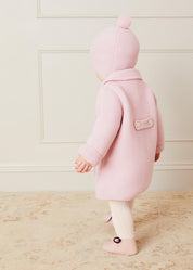 Knitted Double Breasted Coat In Pink (6mths-2yrs) COATS from Pepa London US
