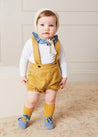 Herringbone Bloomers with Braces in Mustard (9mths-2yrs) Bloomers  from Pepa London US