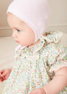 Cordelia Floral Ruffle Collar Short Sleeve Dress in Green Made with Liberty Fabric (1-12m) DRESSES from Pepa London US