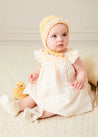 Lace Detail Knitted Bonnet in Tangerine (1-12mths) BONNETS from Pepa London US