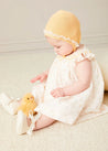 Lace Detail Knitted Bonnet in Tangerine (1-12mths) BONNETS from Pepa London US