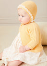 Lace Detail Knitted Bonnet in Tangerine (1-12mths) BONNETS from Pepa London US