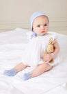 Hand Smocked Sleeveless Romper in White (3-18mths) ROMPERS from Pepa London US