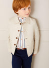 Polo Collar Button Down Jacket in Beige (4-10yrs) Coats  from Pepa London US