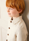 Polo Collar Button Down Jacket in Beige (4-10yrs) Coats  from Pepa London US