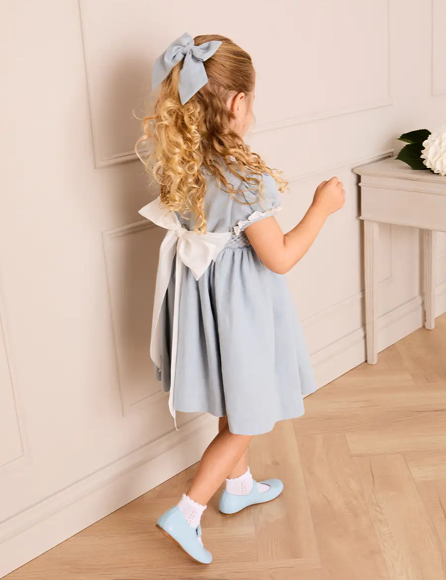 Large Bow Hair Clip in Sky Blue Hair Accessories from Pepa London US