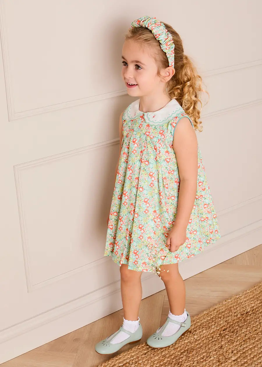 Mabel Floral Scrunchie Hairband in Green HAIR ACCESSORIES from Pepa London US