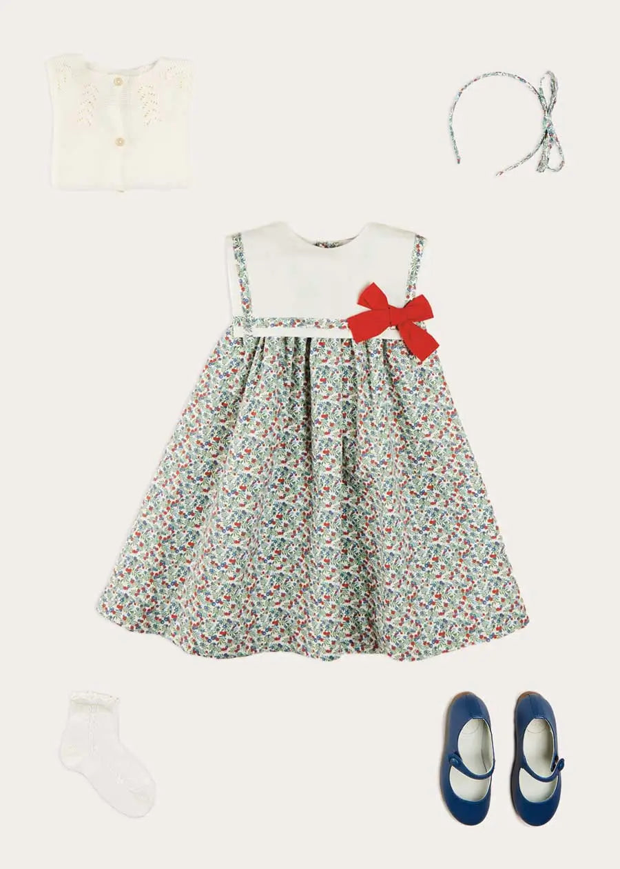The Evelyn Floral Trapeze Dress Girl Look Look from Pepa London US