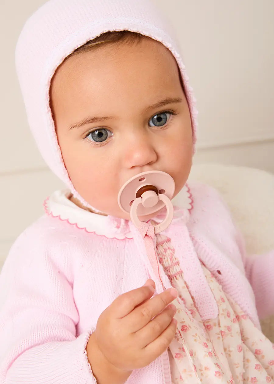 Lace Detail Bonnet in Baby Pink (0-9mths) BONNETS from Pepa London US