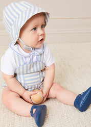Peter Pan Collar Embroidered Detail Short Sleeve Bodysuit in Blue (3mths-3yrs) Tops & Bodysuits from Pepa London