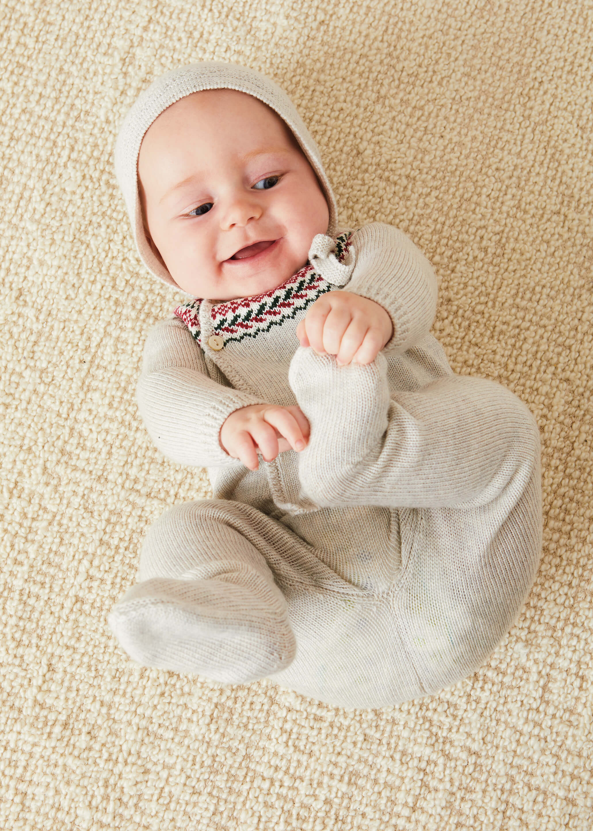 Fair Isle Knitted 2 Piece Set In Grey (1-9mths) KNITTED SETS from Pepa London US