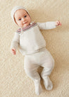 Fair Isle Knitted 2 Piece Set In Grey (1-9mths) KNITTED SETS from Pepa London US