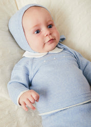 Openwork Bonnet In Blue (S-L) KNITTED ACCESSORIES  from Pepa London US