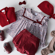 Velvet Medium Bow Clip in Burgundy Hair Accessories from Pepa London US