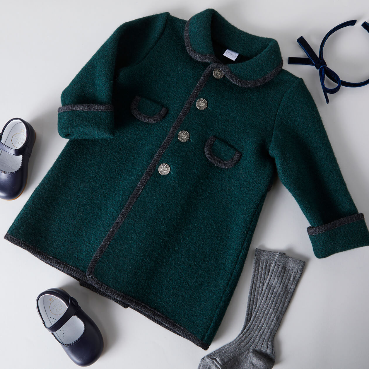 Velvet Hairband with Thin Navy Bow HAIR ACCESSORIES from Pepa London US