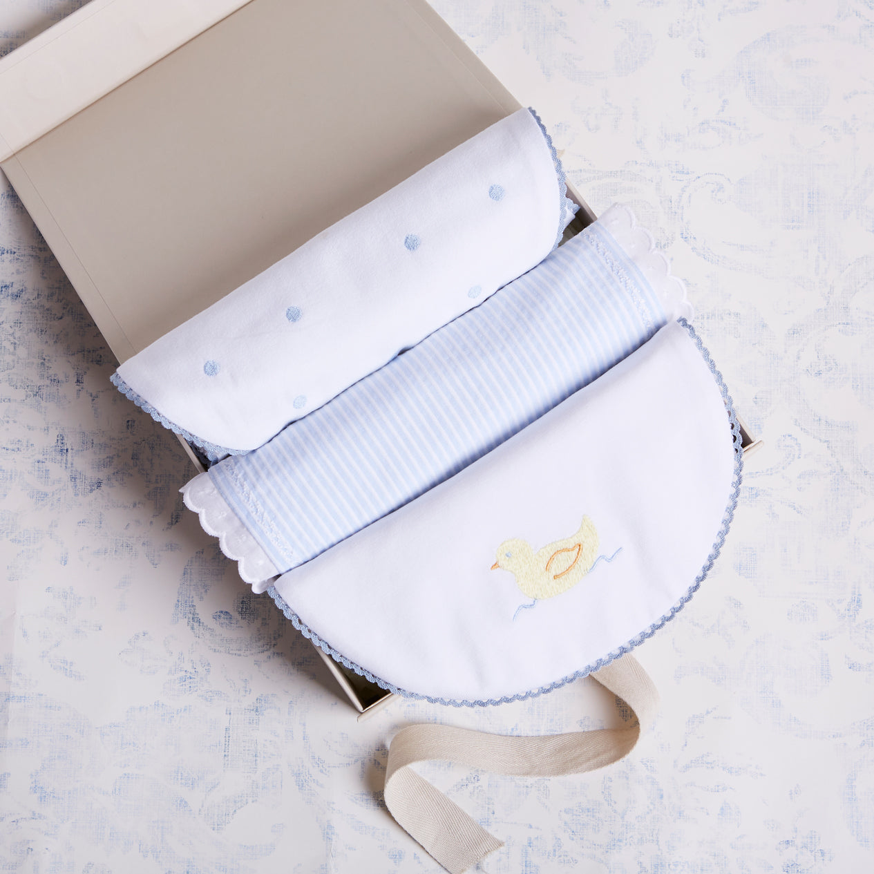 Delicate Blue Cotton Multipack Bibs ACCESSORIES from Pepa London