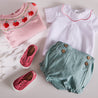 Scallop Collar Zig Zag Trim Bodysuit in Pink (3mths-2yrs) Tops & Bodysuits  from Pepa London US