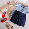 Classic Turn-up Hem Cotton Shorts in Navy (18mths-3yrs) Shorts  from Pepa London US