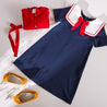 Statement Collar Cotton Dress in Navy (2-8yrs) Dresses  from Pepa London US