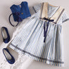 Nautical Stripe Organic Cotton Dress in Sky Blue (12mths-10yrs) Dresses  from Pepa London US