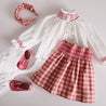 Vintage Gingham Check Skirt in Raspberry Red (3-10yrs) Skirts  from Pepa London US