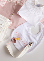 Pink Hand Smocked Bib ACCESSORIES from Pepa London US