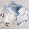 Cable Detail Cotton Bonnet in Light Blue (0-6mths) Knitted Accessories  from Pepa London US