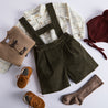 Corduroy Shorts With Braces in Green (18mths-3yrs) Shorts  from Pepa London US