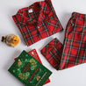 Polo Collar Pocket Detail Pyjamas in Red Tartan (18mths-8yrs) Nightwear  from Pepa London US