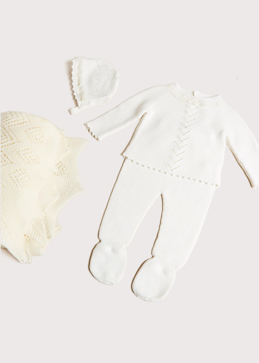 Delicate Ivory Lace Cotton Set (1-12mths) Sets from Pepa London