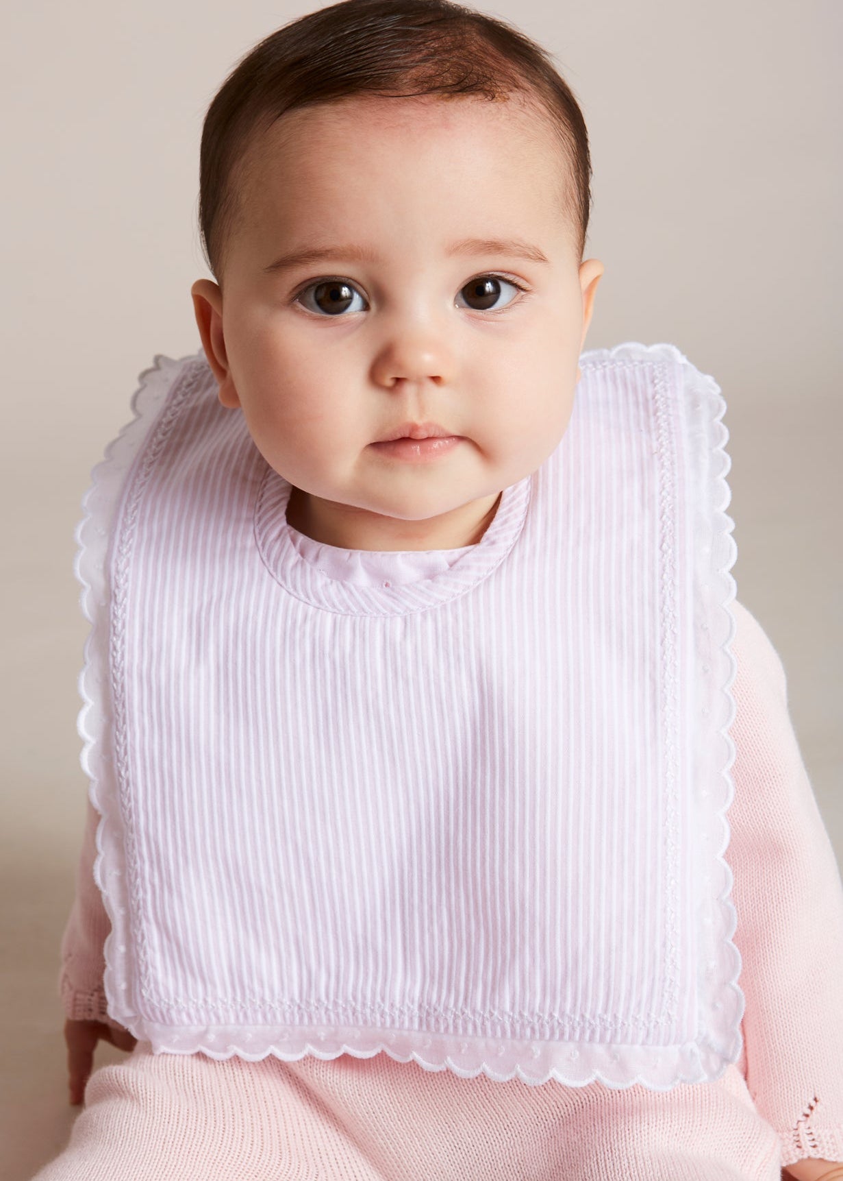 Pink Striped Cotton Bib ACCESSORIES from Pepa London US
