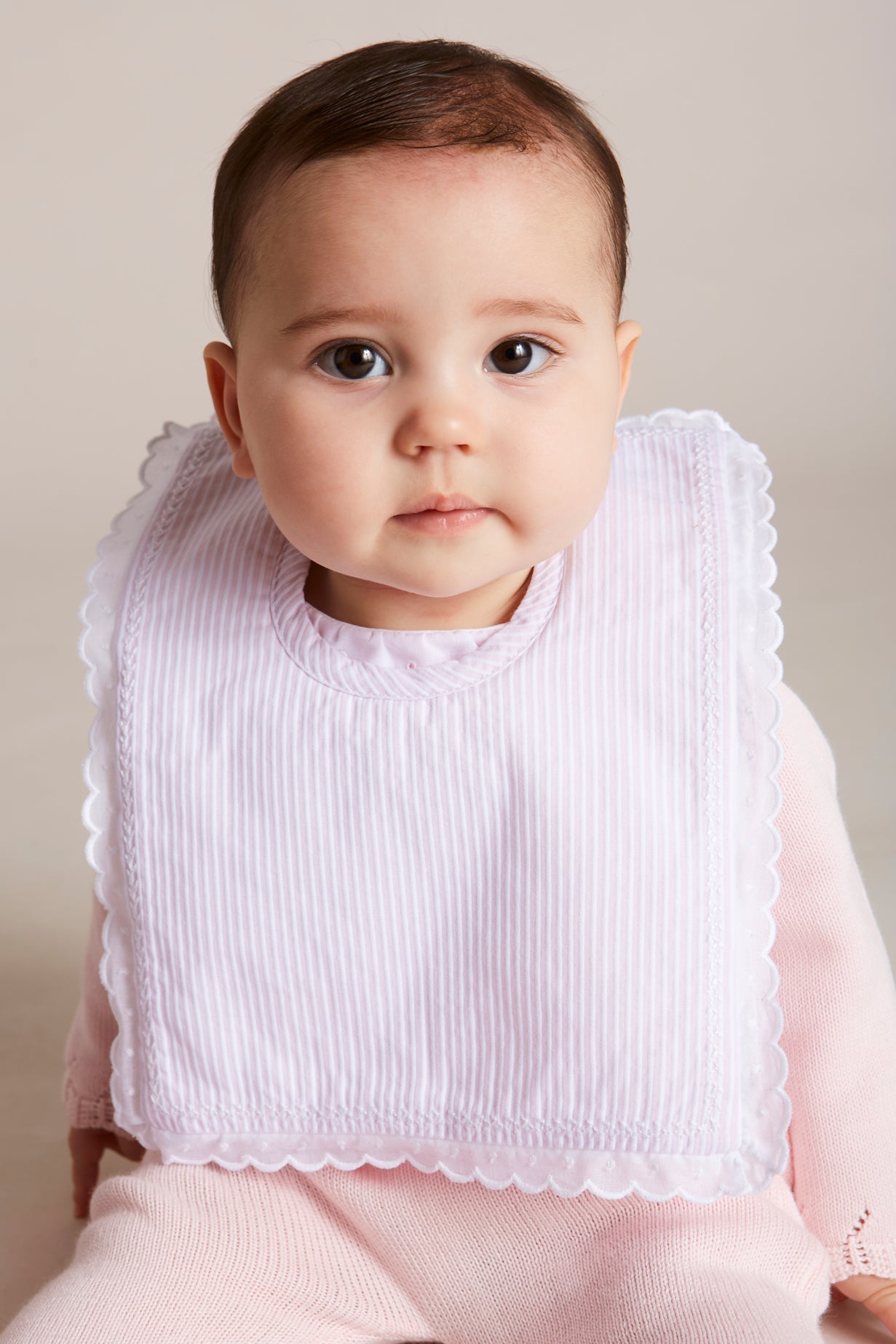 Pink Striped Cotton Bib ACCESSORIES from Pepa London US