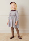 Check Peter Pan Collar Belted Dress In Beige (2-10yrs) DRESSES  from Pepa London US