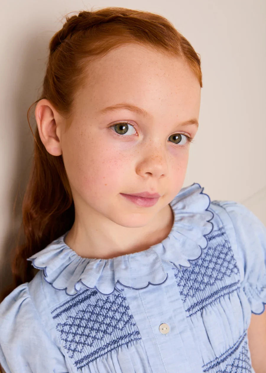 The Blue Peplum Blouse Girl Look Look from Pepa London US