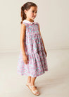 Eloise Floral Scallop Collar Sleeveless Dress in Pink (4-12yrs) DRESSES from Pepa London US