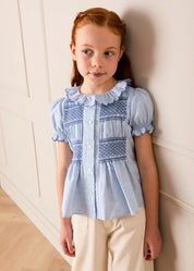 The Blue Peplum Blouse Girl Look Look from Pepa London US