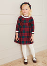 Tartan Peter Pan Collar Belted Dress In Red (12mths-10yrs) DRESSES  from Pepa London US