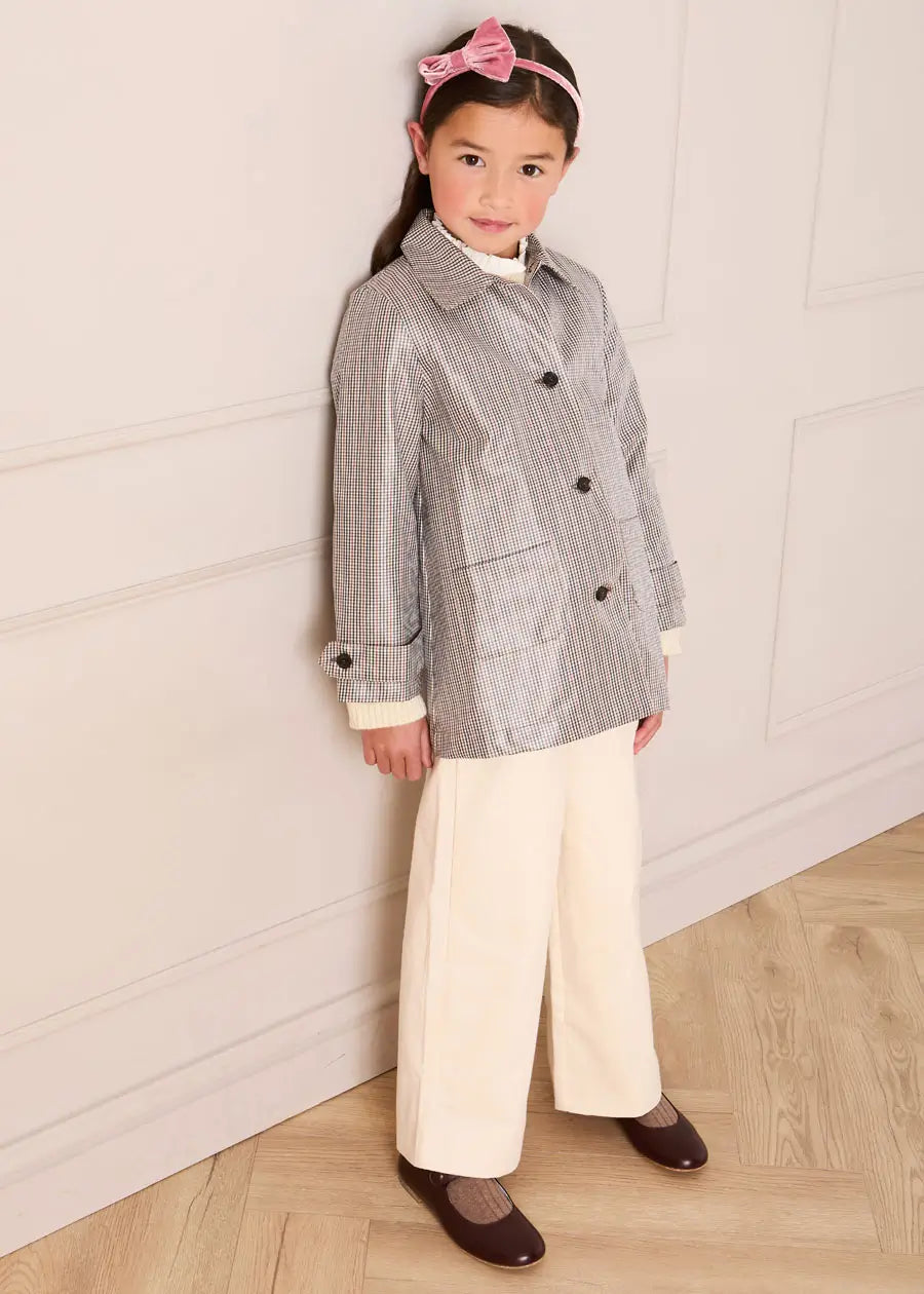 Wide Leg Front Button Trousers in Beige (2-10yrs) Trousers from Pepa London US
