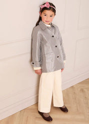 Wide Leg Front Button Trousers in Beige (2-10yrs) Trousers from Pepa London US