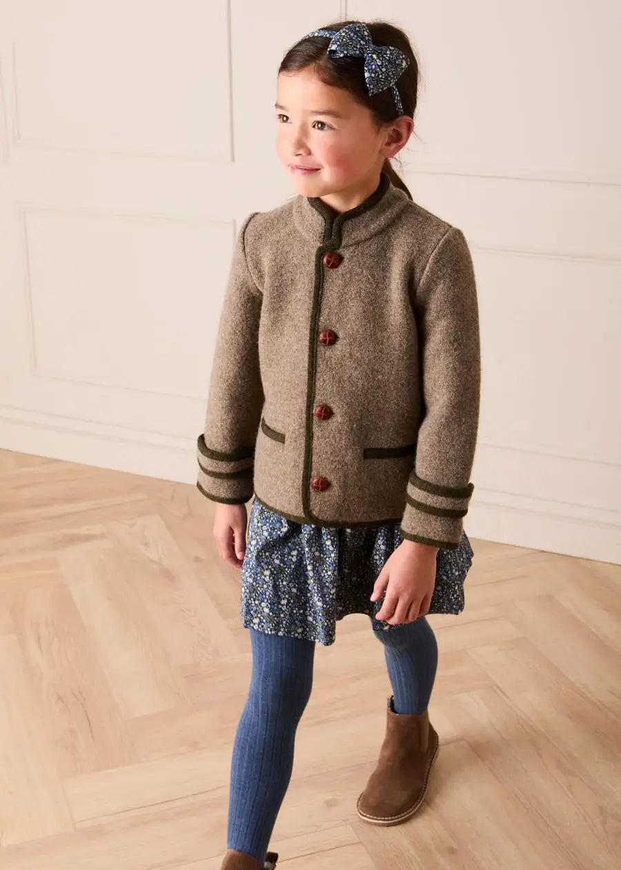 Lydia Floral Smocked Waist Skirt in Navy (4-10yrs) Skirts from Pepa London US