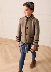 Lydia Floral Smocked Waist Skirt in Navy (4-10yrs) Skirts from Pepa London US